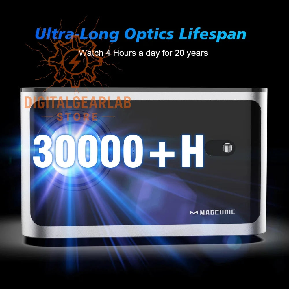 Silver rectangular magcubic device with a sleek design and ’30,000+h’ text.