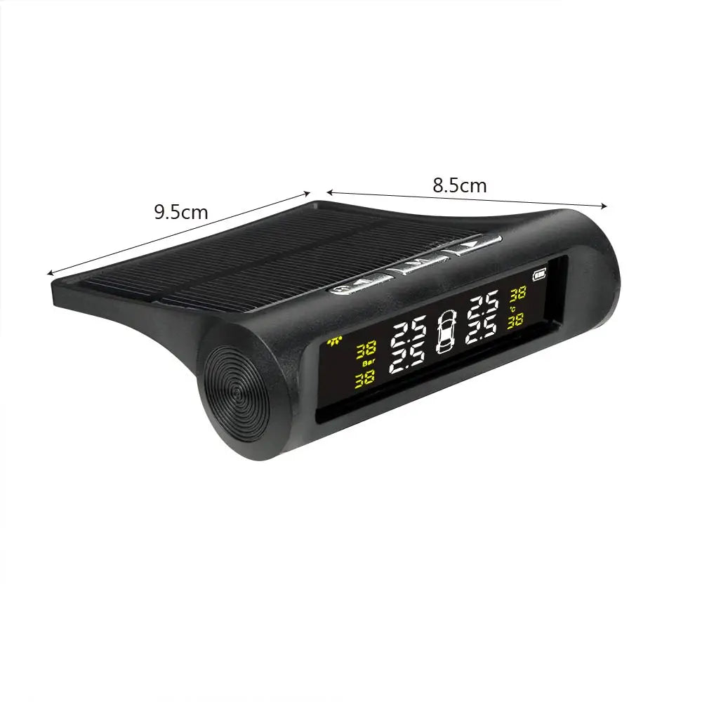 Solar TPMS Tire Pressure Monitoring System – Smart Digital Display Real-Time Pressure External Sensors & Auto Alarm