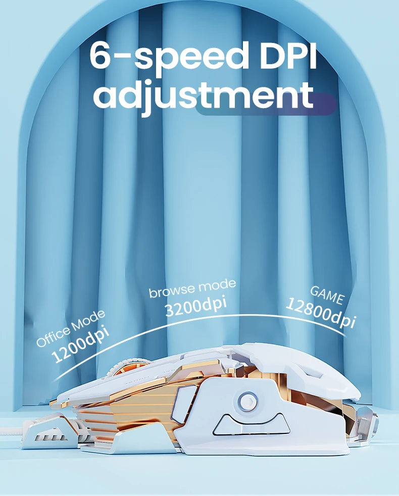 EWEADN G5 Wired Gaming Mouse — Silent/Audible Switch Macro Buttons & Precision Control