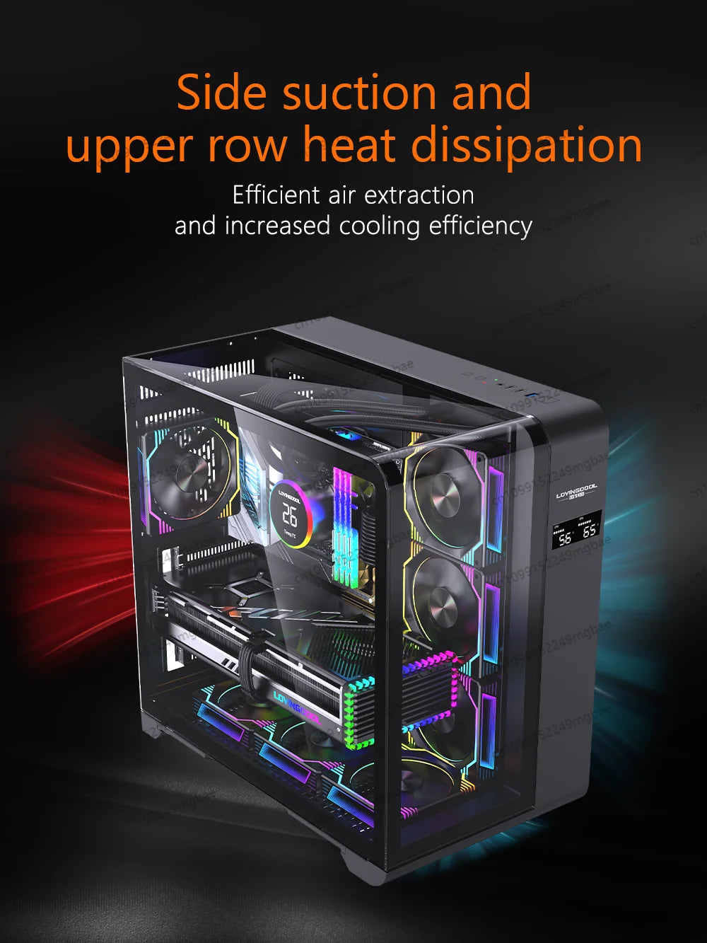 Sleek Black Aluminum ATX Tower Case with Glass Panel - Ultimate Gaming Desktop Cabinet