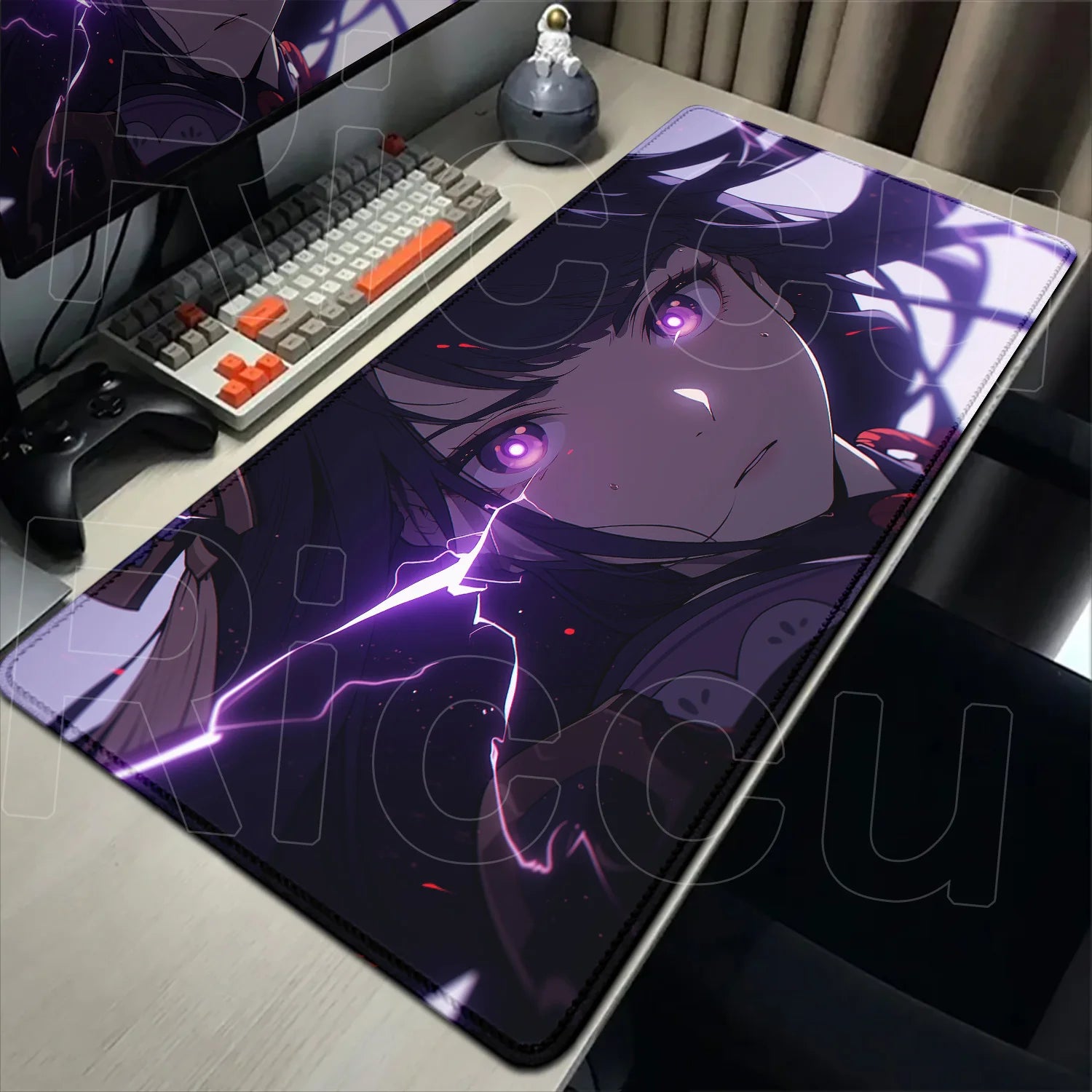 Raiden Shogun Genshin XXL Desk Mat — Kawaii Gaming Mouse Pad for PC & Laptop