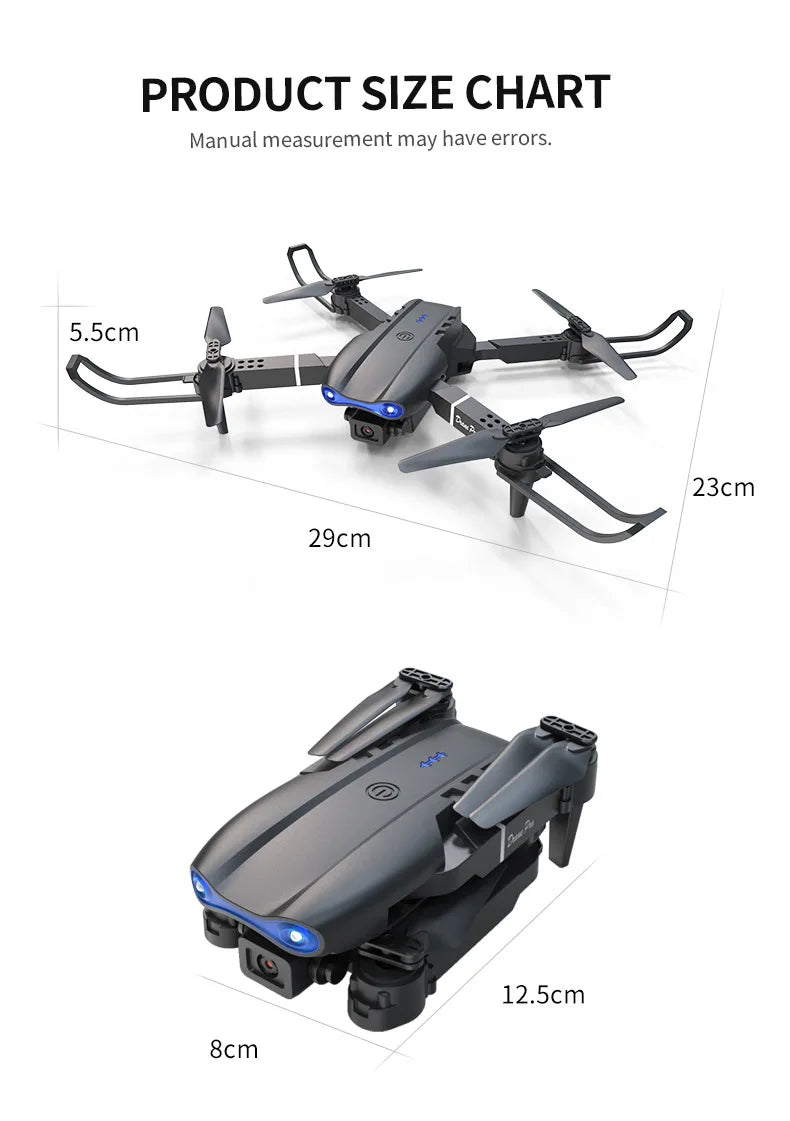 E99 PRO Dual-Camera Folding Drone — HD Aerial Quadcopter with Screen Control