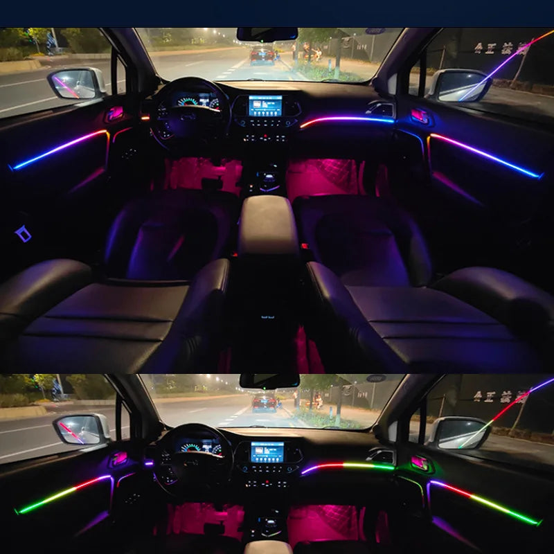 RGB Car Ambient Lighting Strip – Full App Control | Music Sync USB Dream Symphony Multi-Color Atmosphere LEDs