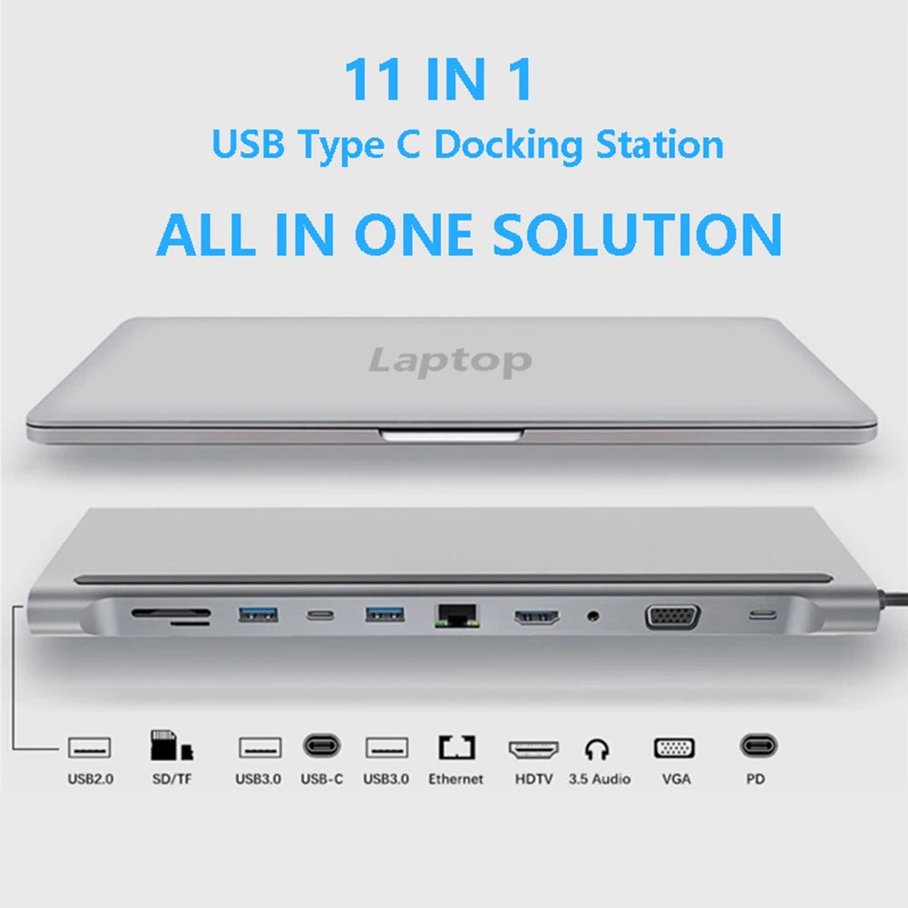 ProDock™ USB-C Laptop Docking Station — HDMI VGA LAN RJ45 PD Charging SD Hub for MacBook Dell HP & Lenovo