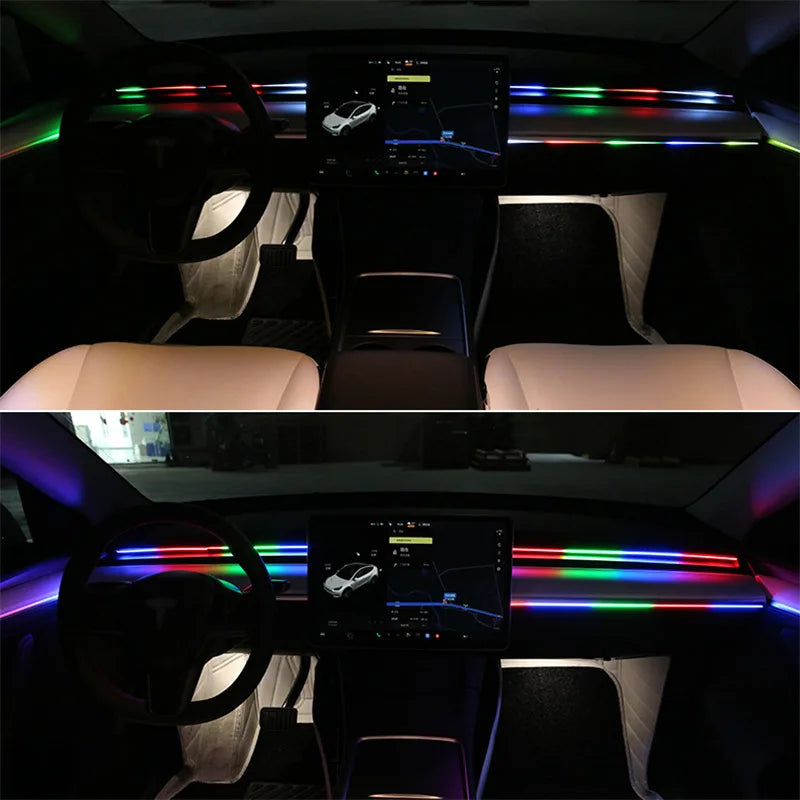 RGB Car Ambient Lighting Strip – Full App Control | Music Sync USB Dream Symphony Multi-Color Atmosphere LEDs