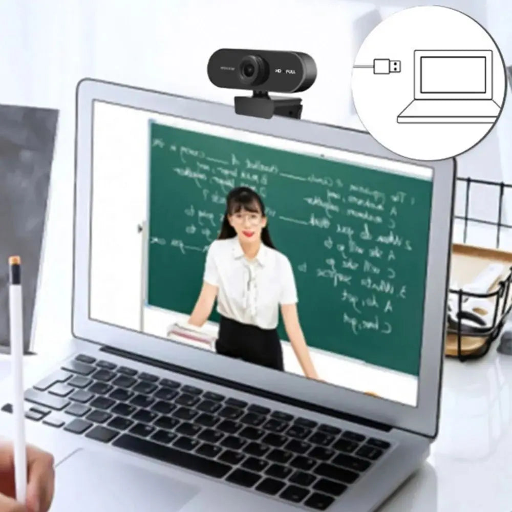 AutoFocus 2K HD Webcam — 1080p USB Plug-and-Play Camera with Built-In Microphone