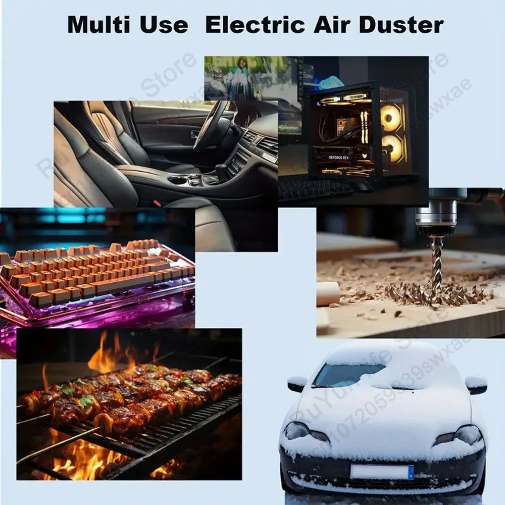 Mini Turbo Jet Electric Air Duster – 130,000RPM Computer & Car Cleaning Blower with Adjustable Speed (1–3 Gears)