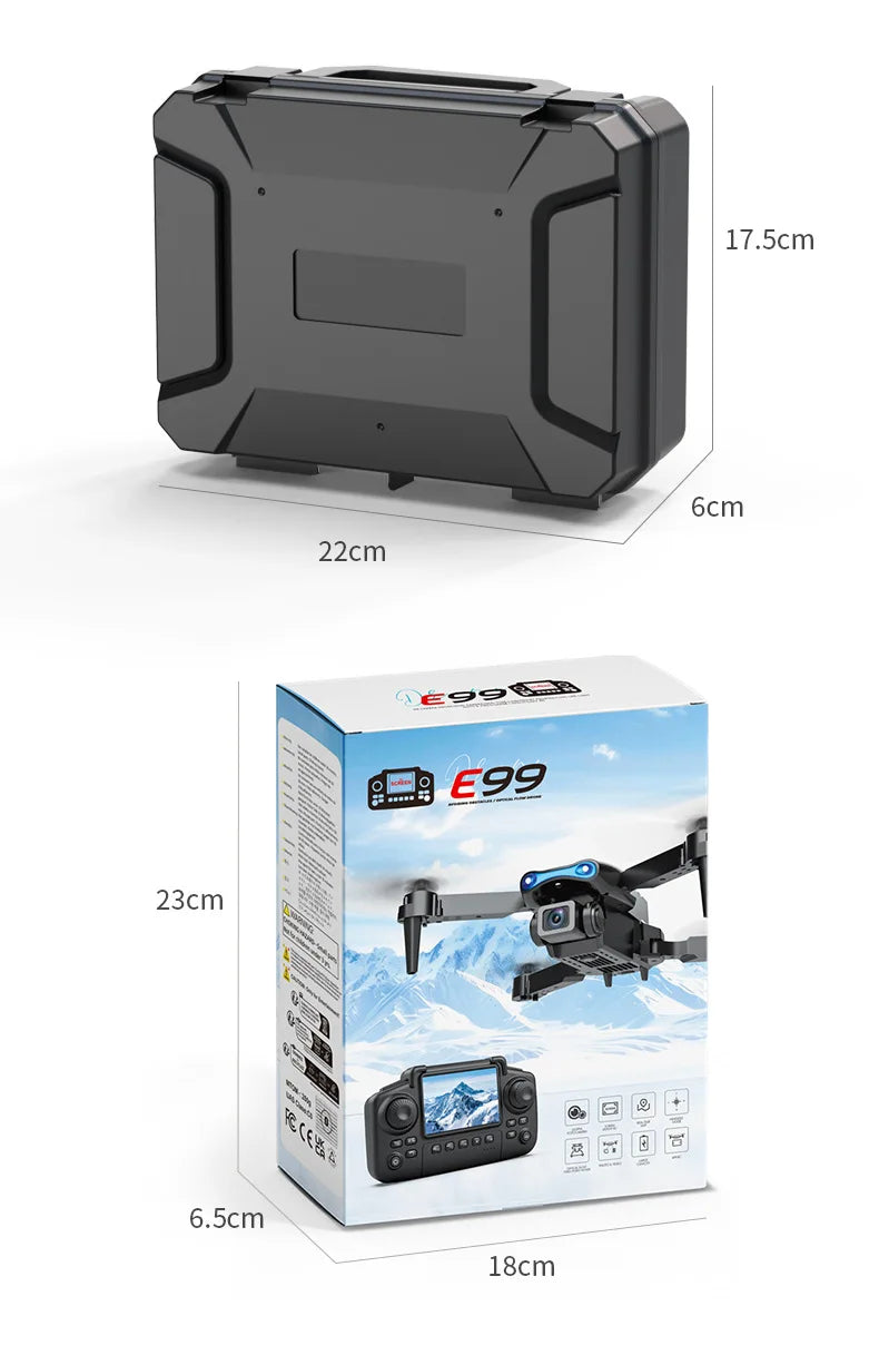 E99 PRO Dual-Camera Folding Drone — HD Aerial Quadcopter with Screen Control