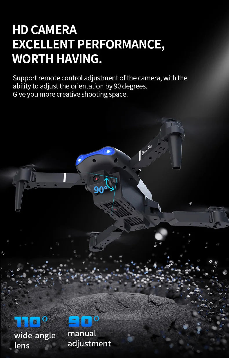 E99 PRO Dual-Camera Folding Drone — HD Aerial Quadcopter with Screen Control