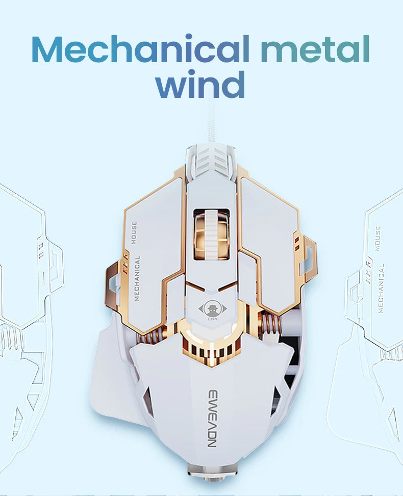 EWEADN G5 Wired Gaming Mouse — Silent/Audible Switch Macro Buttons & Precision Control