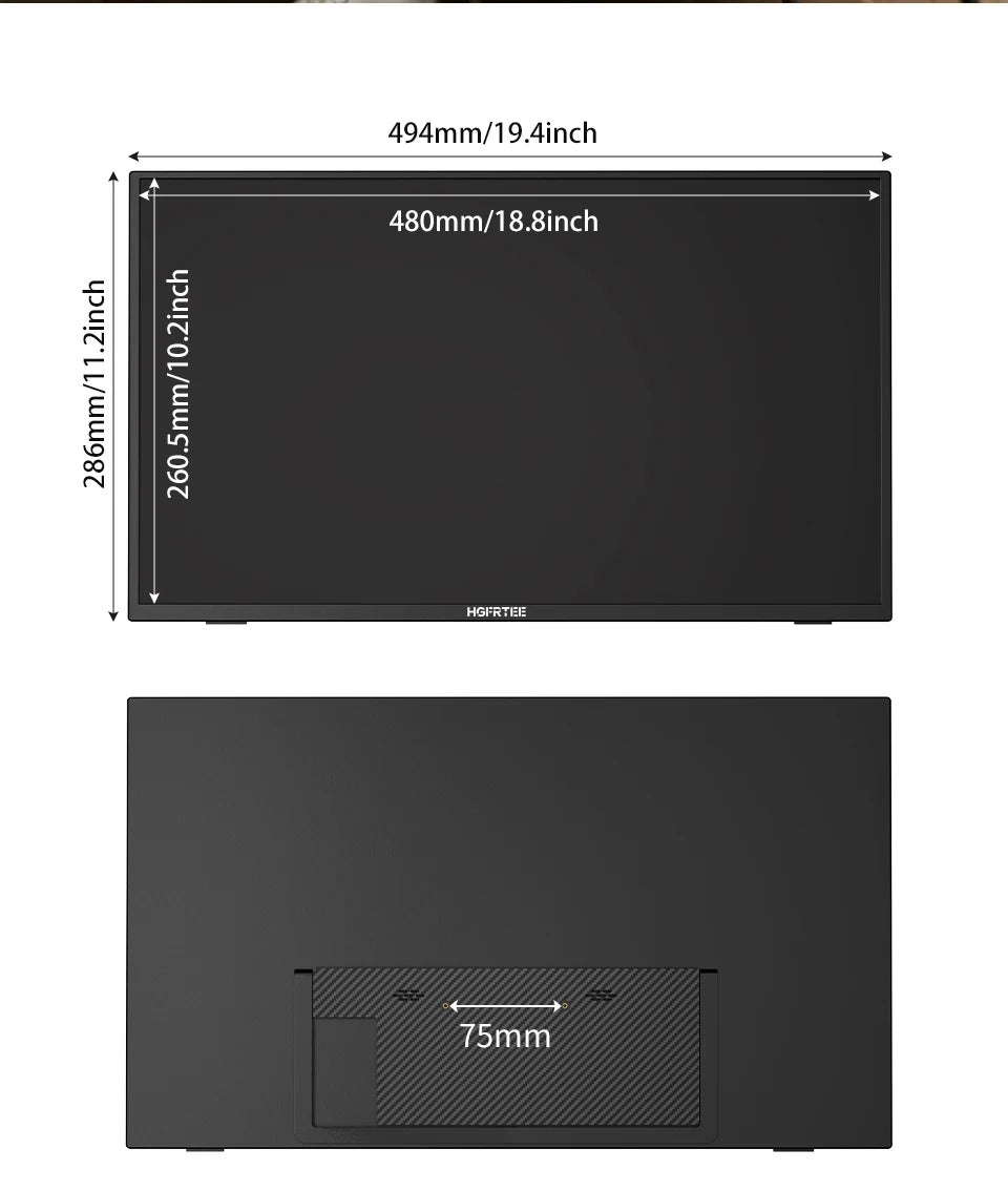 HGFRTEE 21.5’’ Portable Gaming Monitor — Full HD 1080P 100Hz 4000:1 Contrast VA Panel for Xbox/PS5/Switch/PC