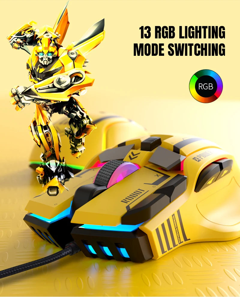 G6 Wired RGB Gaming Mouse — 128,000 DPI A826 Chip Macro Programmable & Ergonomic Design