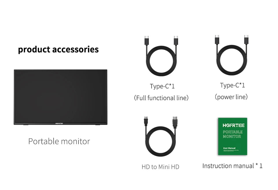 HGFRTEE 21.5’’ Portable Gaming Monitor — Full HD 1080P 100Hz 4000:1 Contrast VA Panel for Xbox/PS5/Switch/PC