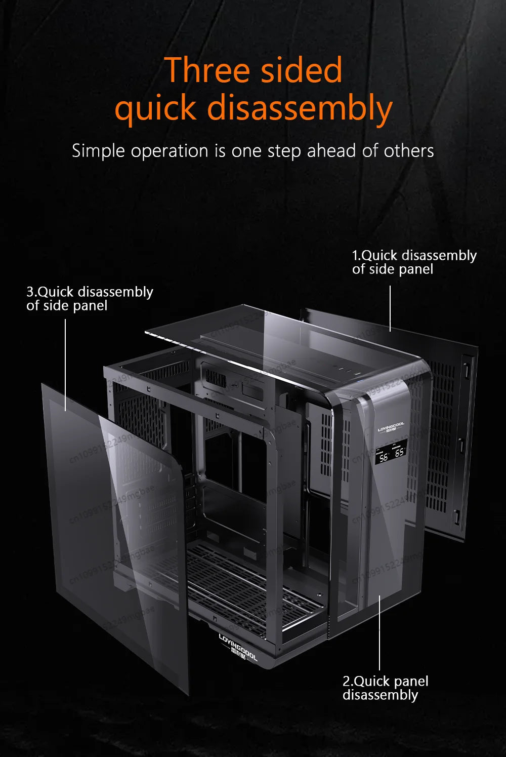 Sleek Black Aluminum ATX Tower Case with Glass Panel - Ultimate Gaming Desktop Cabinet