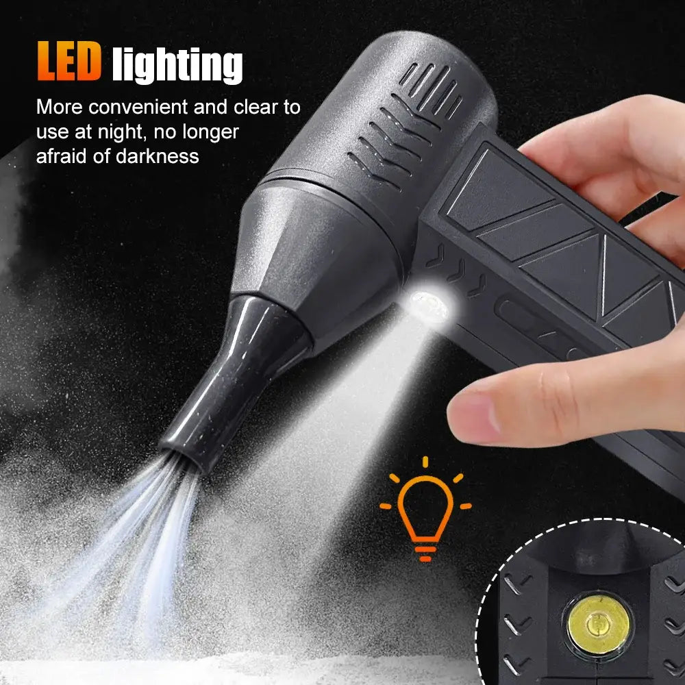 Mini Turbo Jet Electric Air Duster – 130,000RPM Computer & Car Cleaning Blower with Adjustable Speed (1–3 Gears)