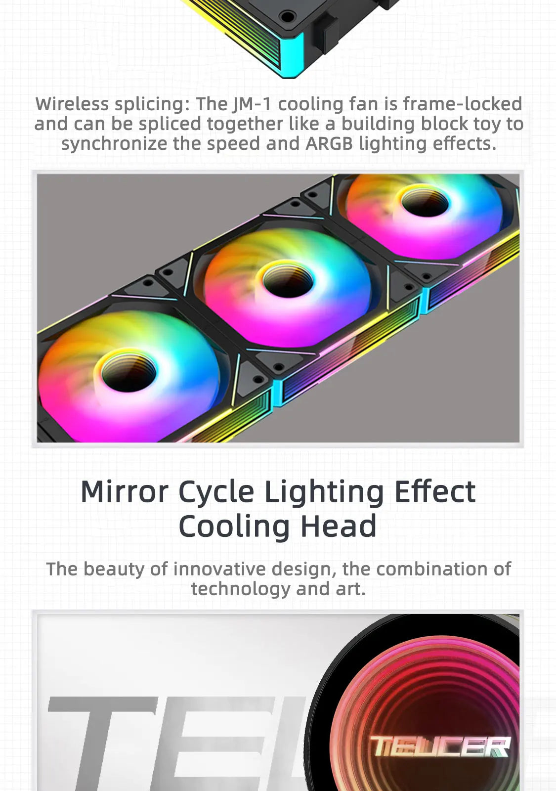 TEUCER AIO ARGB Liquid CPU Cooler — 240mm / 360mm Radiator with JM-1 Performance Fans X99 Compatible