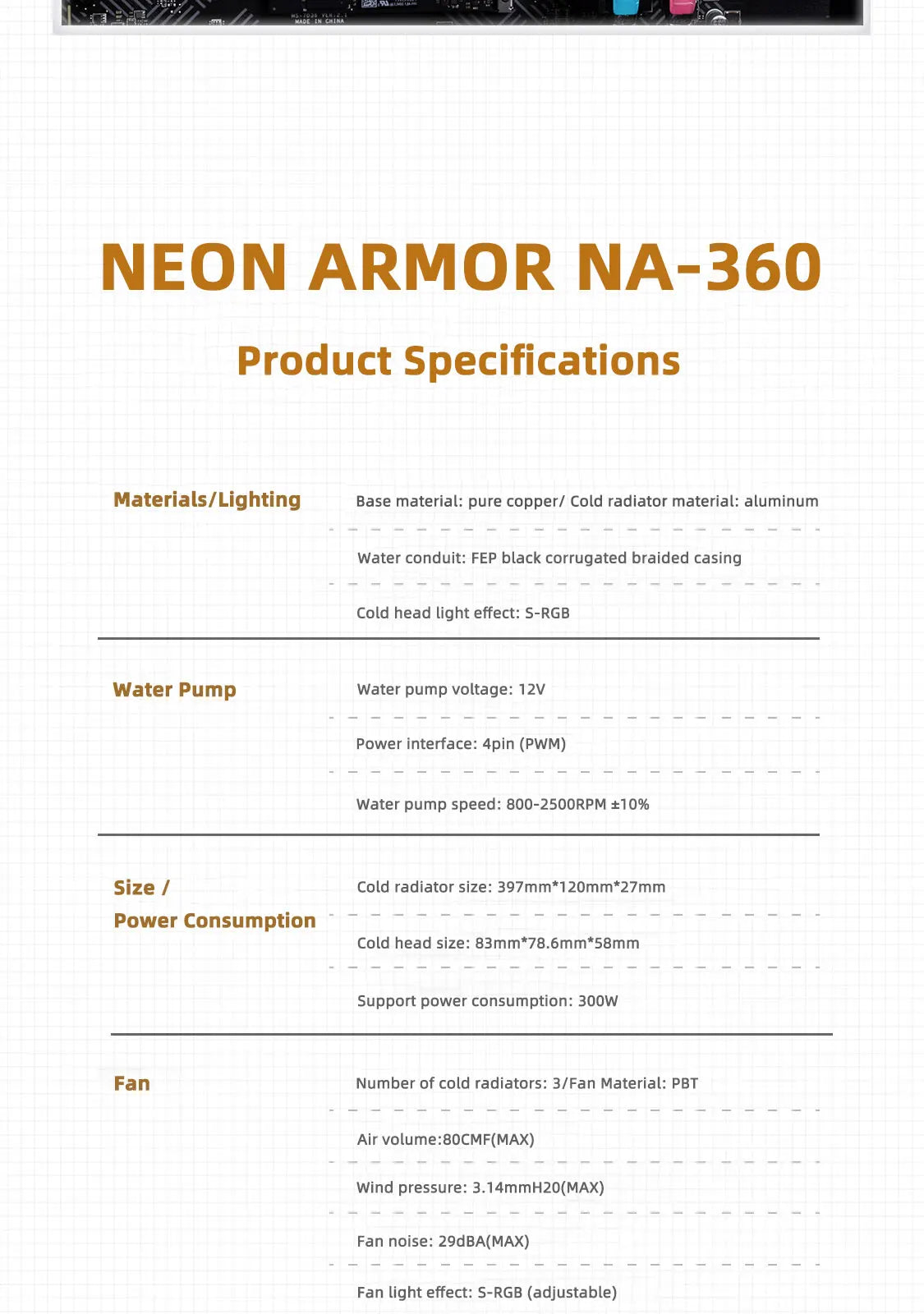 TEUCER AIO ARGB Liquid CPU Cooler — 240mm / 360mm Radiator with JM-1 Performance Fans X99 Compatible