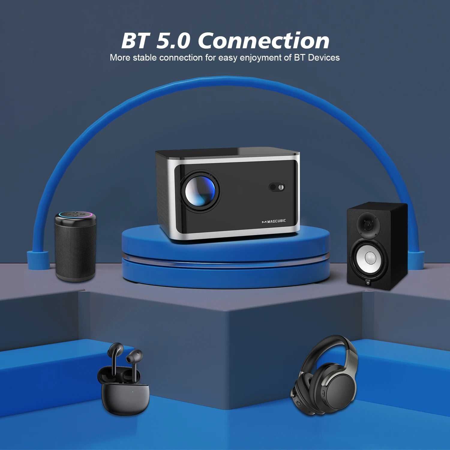 4K Auto Focus Smart Projector with Android 11 WiFi 6 and Voice Control - Home Cinema Experience!