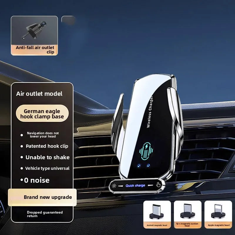 AutoClamp™ Wireless Car Charger — Electric Induction Phone Holder & Smart Clamping Mount