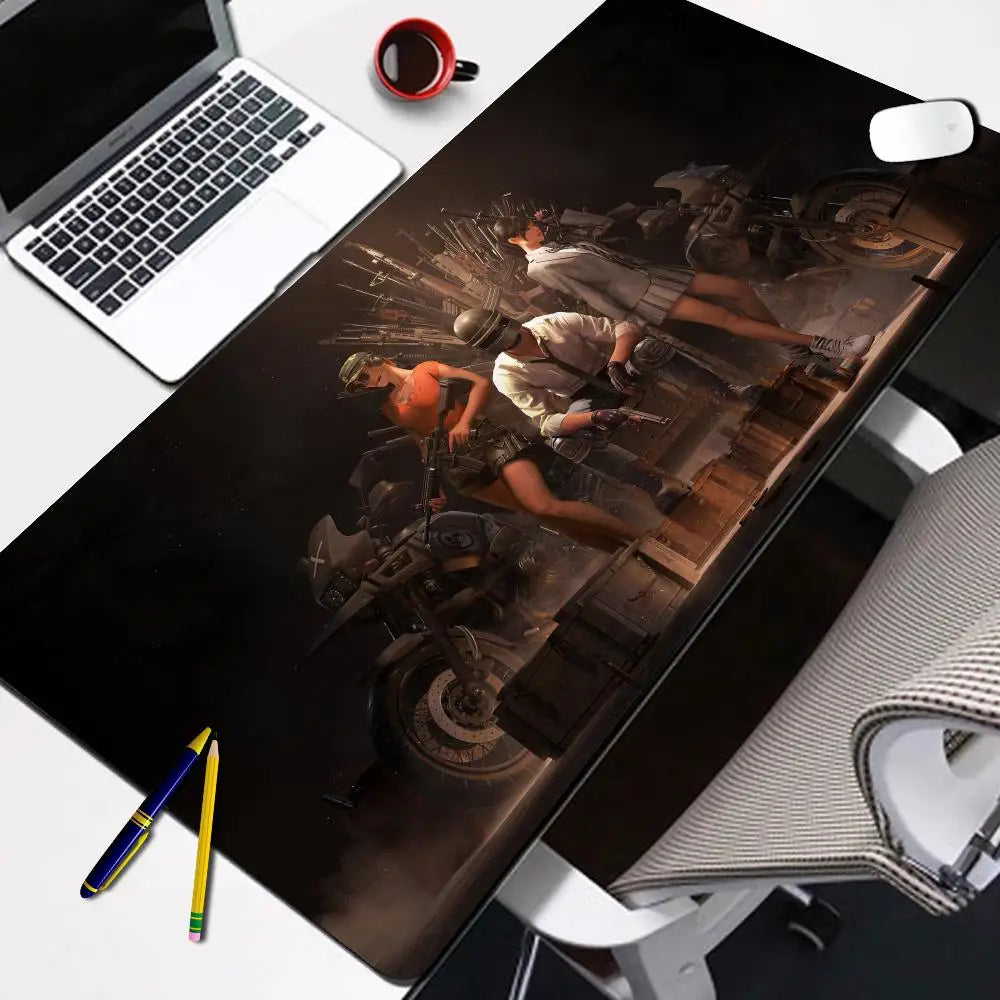 PUBG Battlegrounds XXL Gaming Desk Mat — Cartoon Lock-Edge Mouse Pad for PC & Keyboard
