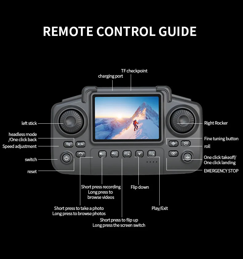 E99 PRO Dual-Camera Folding Drone — HD Aerial Quadcopter with Screen Control