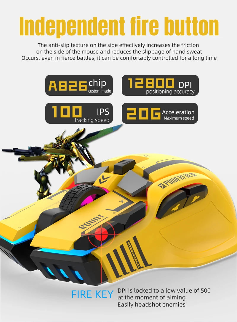 G6 Wired RGB Gaming Mouse — 128,000 DPI A826 Chip Macro Programmable & Ergonomic Design