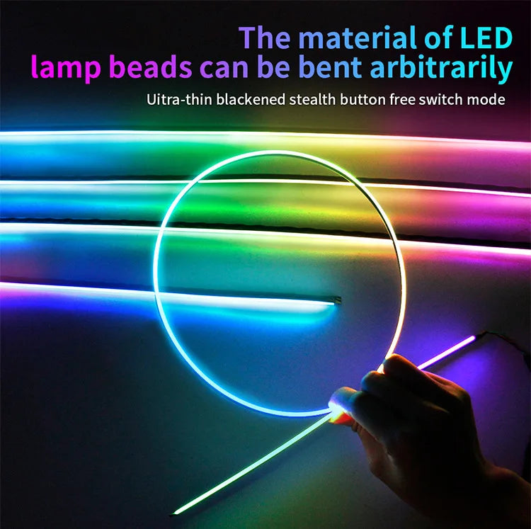 RGB Car Ambient Lighting Strip – Full App Control | Music Sync USB Dream Symphony Multi-Color Atmosphere LEDs