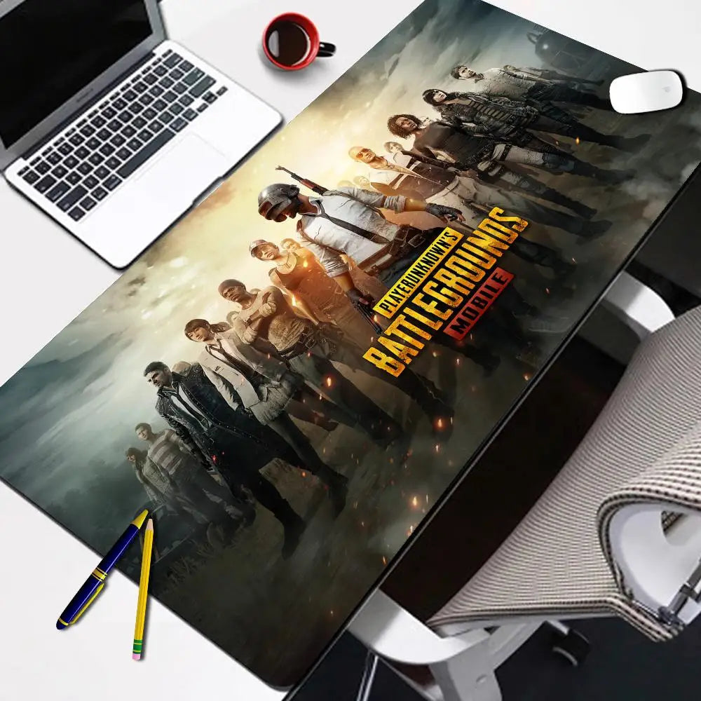 PUBG Battlegrounds XXL Gaming Desk Mat — Cartoon Lock-Edge Mouse Pad for PC & Keyboard