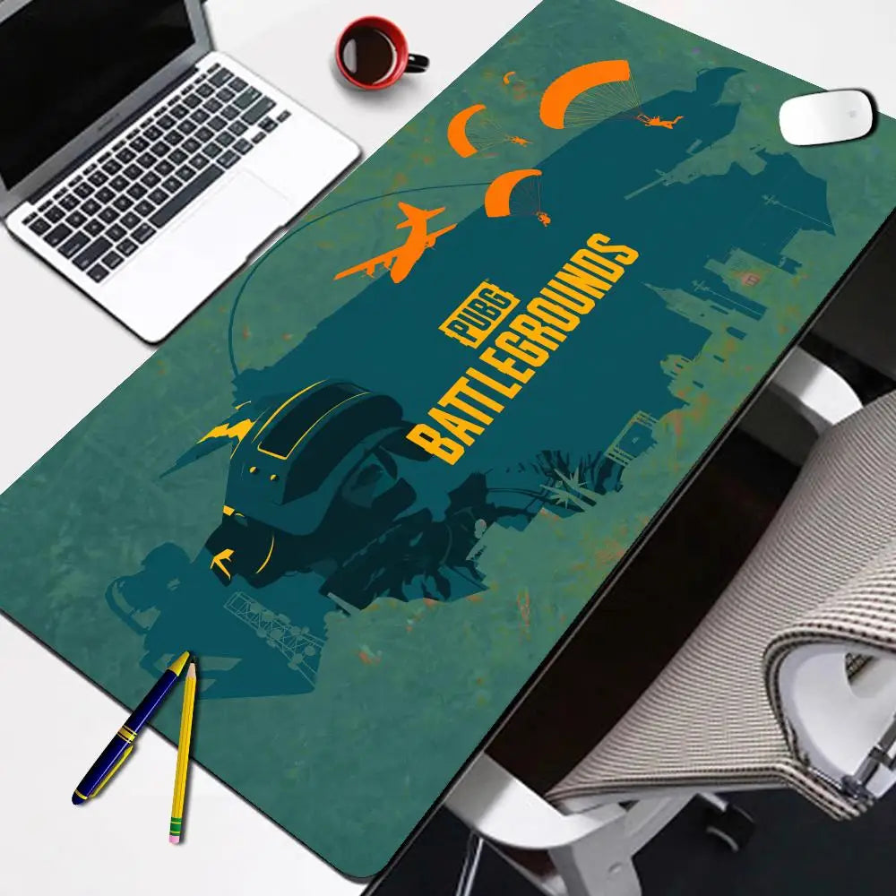 PUBG Battlegrounds XXL Gaming Desk Mat — Cartoon Lock-Edge Mouse Pad for PC & Keyboard
