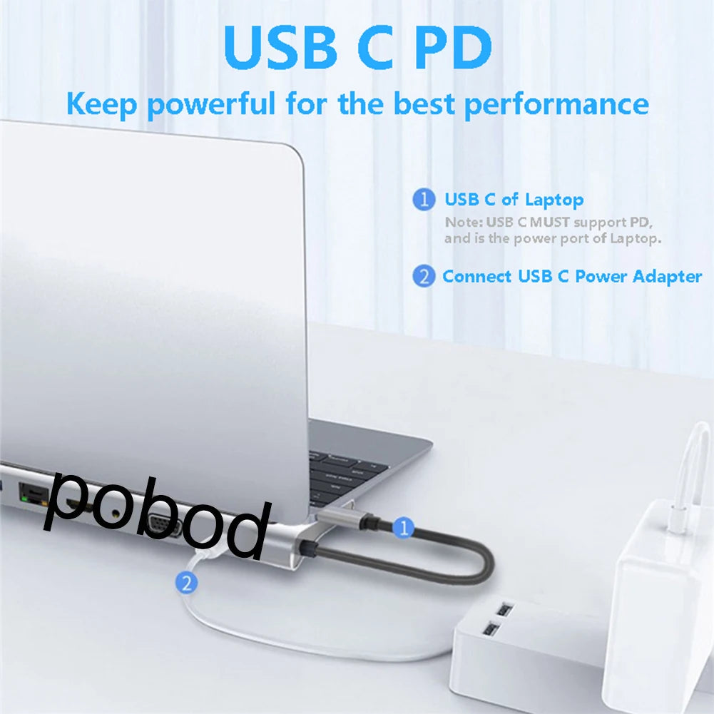 ProDock™ USB-C Laptop Docking Station — HDMI VGA LAN RJ45 PD Charging SD Hub for MacBook Dell HP & Lenovo