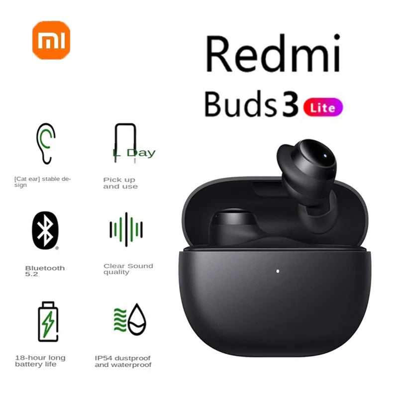 Redmi Buds 3 Lite Wireless Earbuds — Bluetooth 5.2 In-Ear Sports Headphones