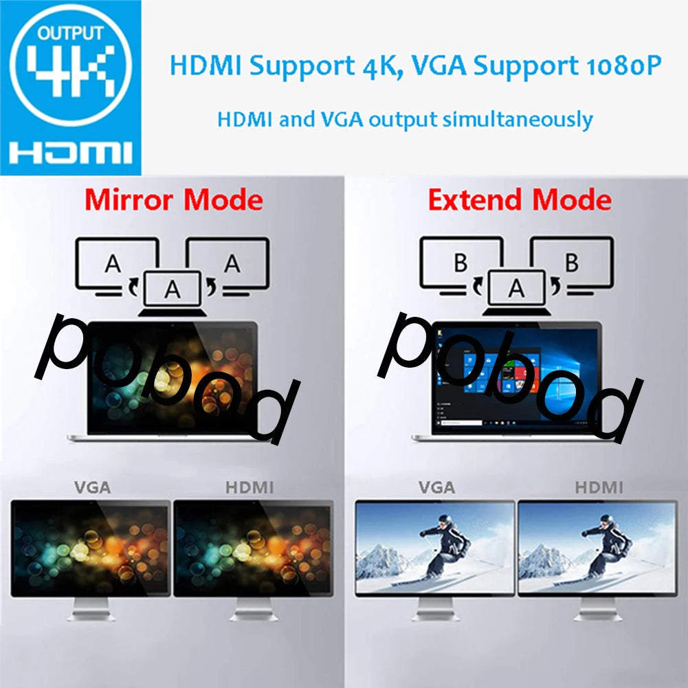 ProDock™ USB-C Laptop Docking Station — HDMI VGA LAN RJ45 PD Charging SD Hub for MacBook Dell HP & Lenovo