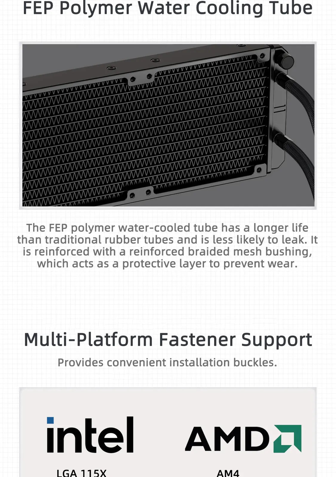 TEUCER AIO ARGB Liquid CPU Cooler — 240mm / 360mm Radiator with JM-1 Performance Fans X99 Compatible