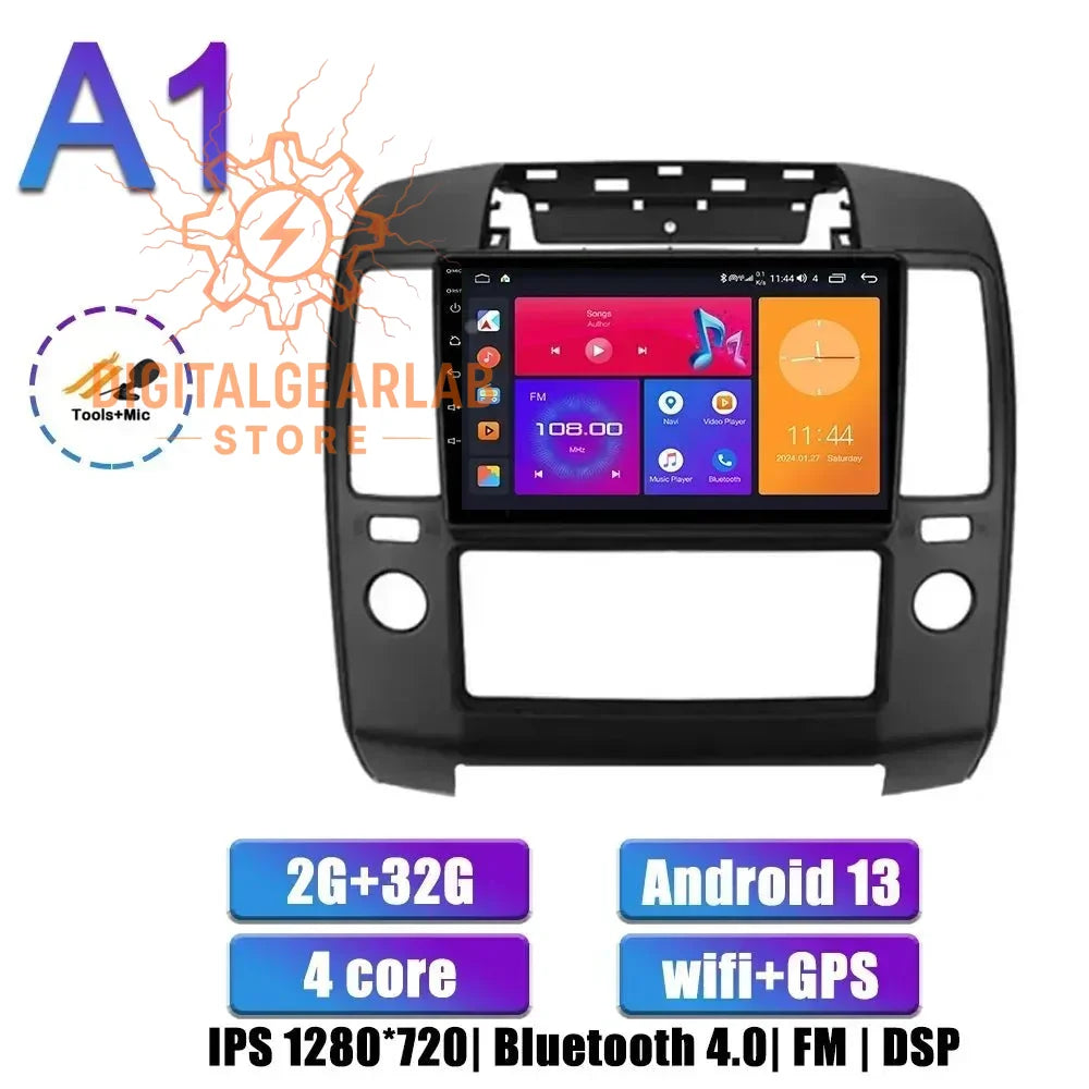 9-inch android 13 car multimedia system with ips display, bluetooth connectivity and gps navigation.