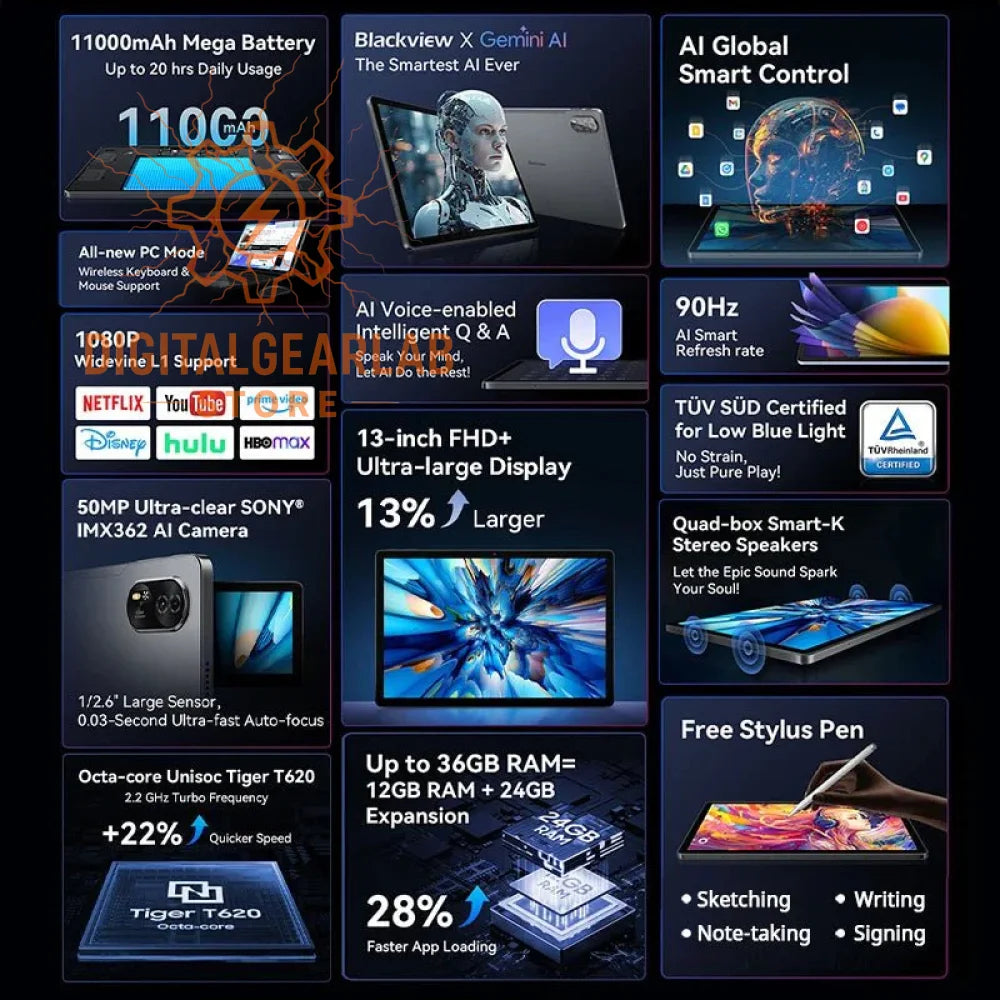 13-inch fhd+ ultra-large display laptop with 90hz refresh rate and ai voice-enabled features.