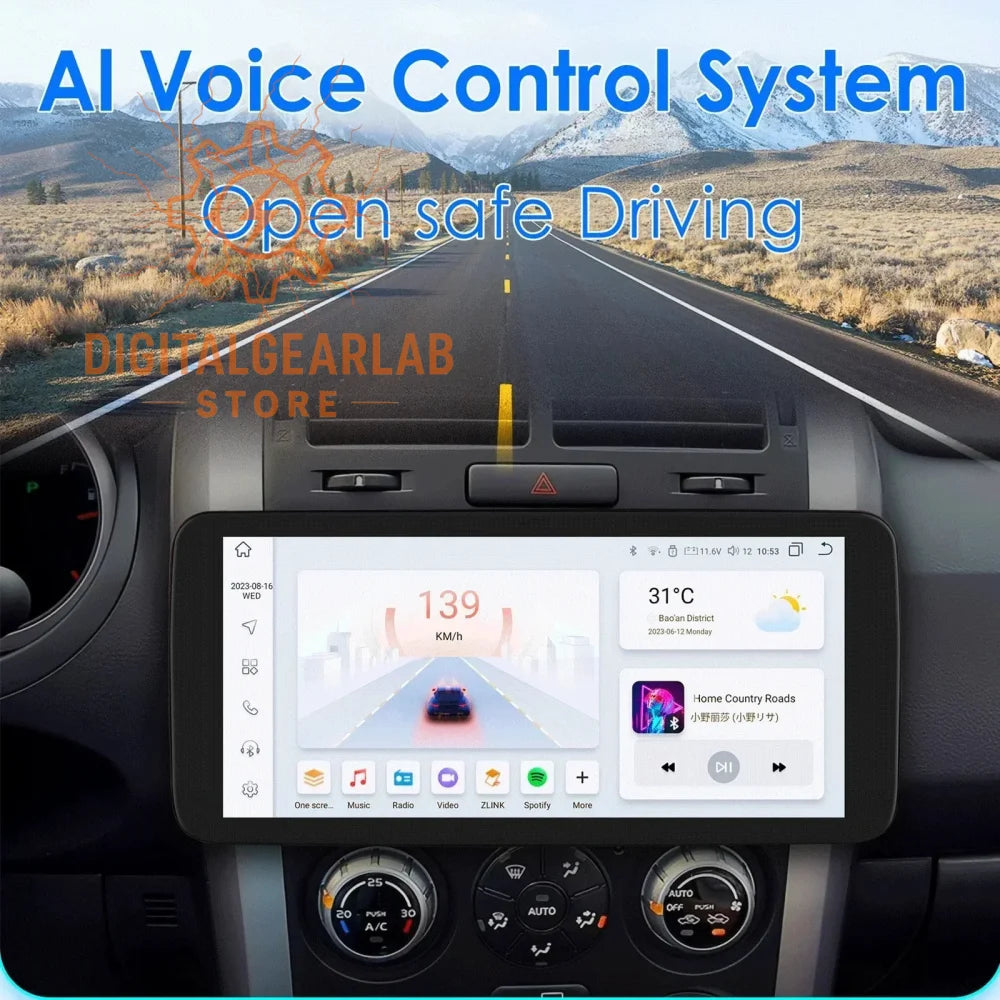 2023 tesla model y interior with ai voice control system.