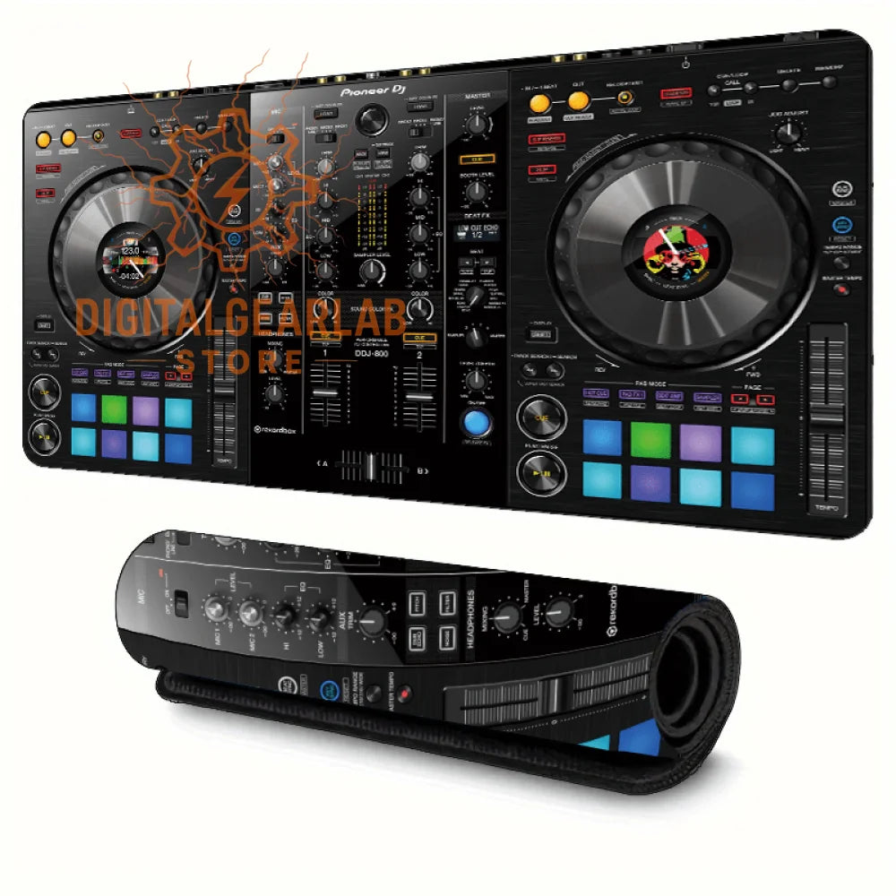 Pioneer dj ddj-sr2 controller with black and silver accents, featuring colorful pads.