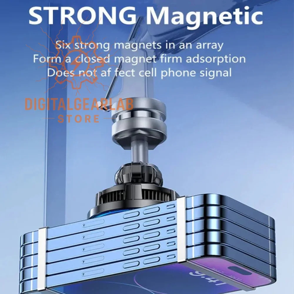 Blue magnetic phone holder with six strong magnets in an array.