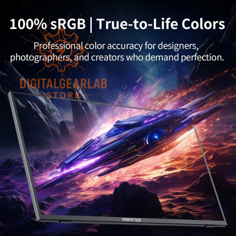 100% srgb monitor with vibrant colors and sleek design.