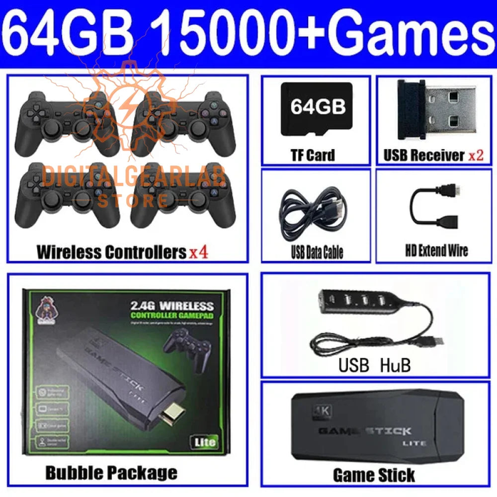 Black plastic game stick lite with a matte finish and silver lettering on the front.