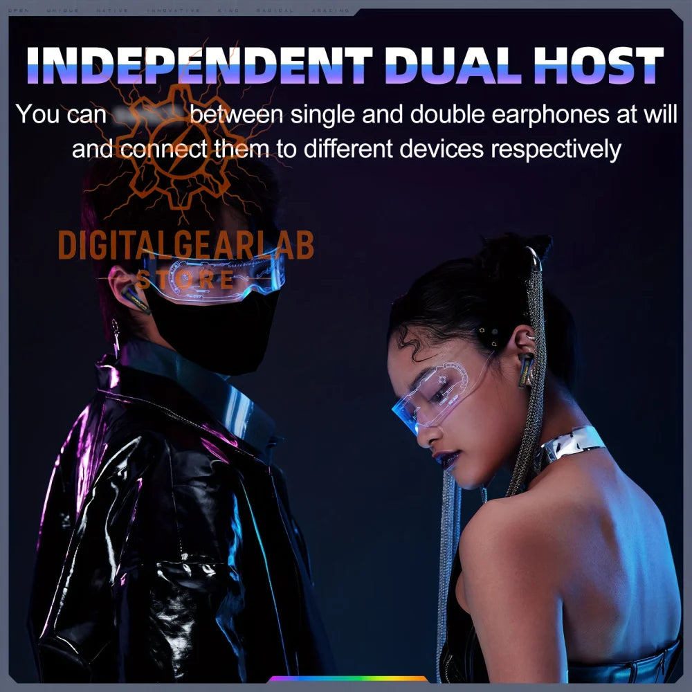 Black leather jacket with reflective silver accents and futuristic goggles.