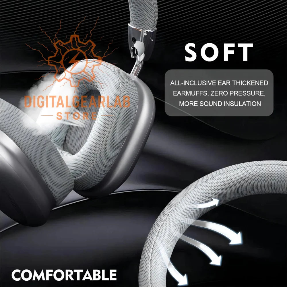 Grey and black noise-canceling headphones with thick ear cushions for comfort.