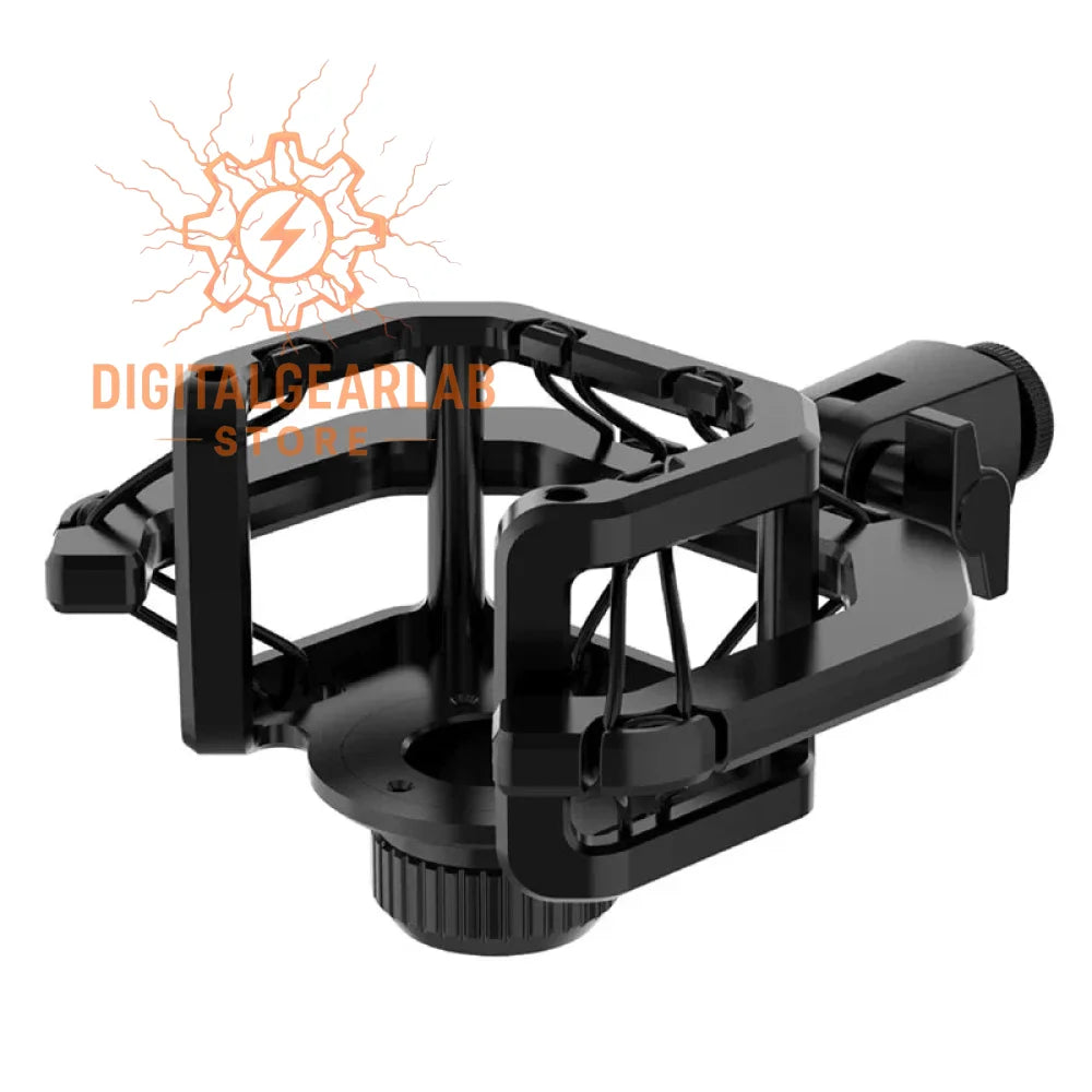 Black plastic tripod stand with adjustable legs and central ball joint