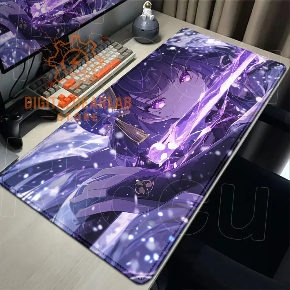 Purple anime mousepad with a character design, likely from an otaku series.