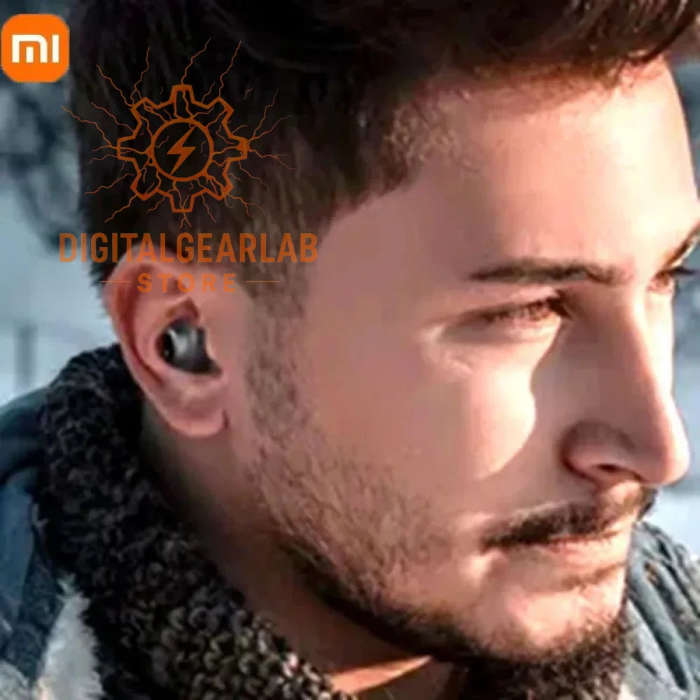 Xiaomi earbuds with black and silver accents, featuring a sleek design.