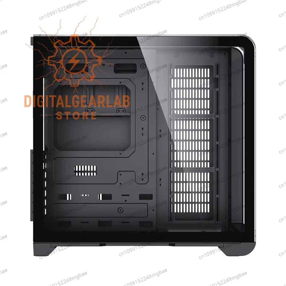 Black and transparent computer case with mesh side panel, popular brand corsair model 4000d
