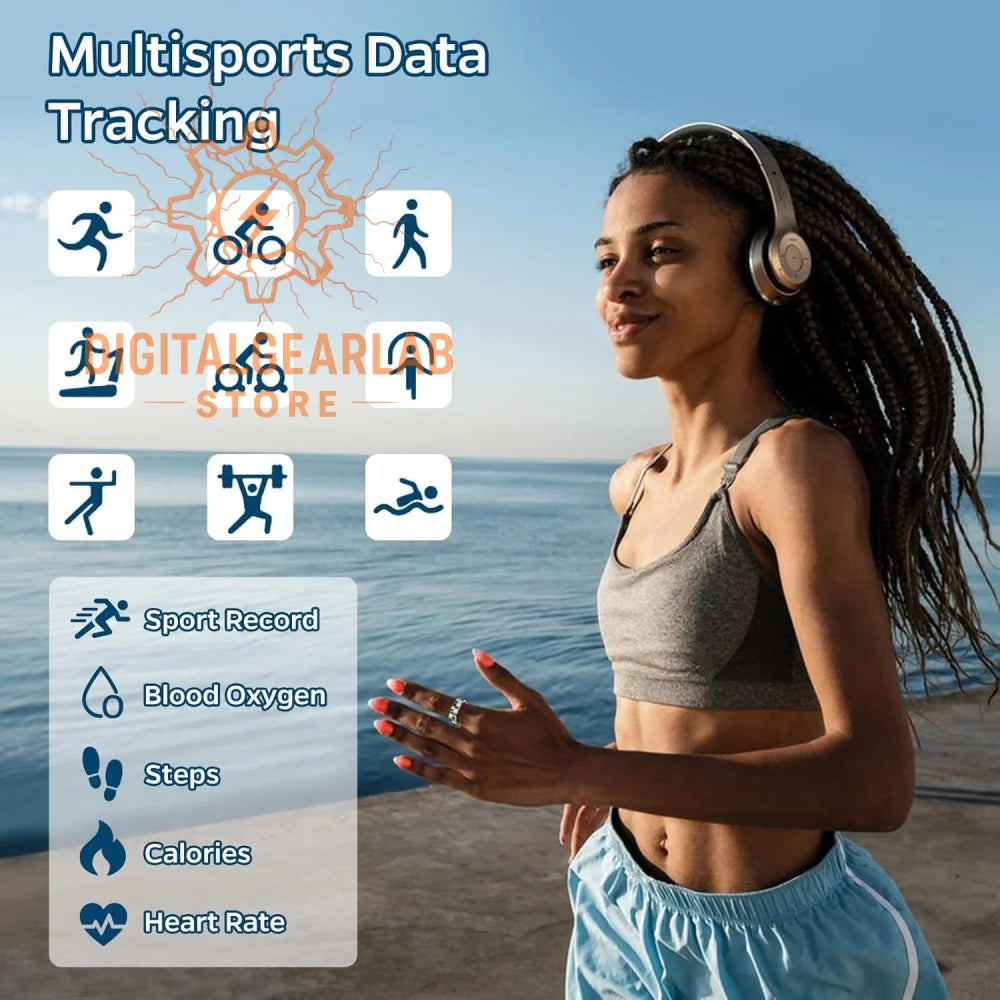 Blue and white headphones with a sleek design, likely from bose.