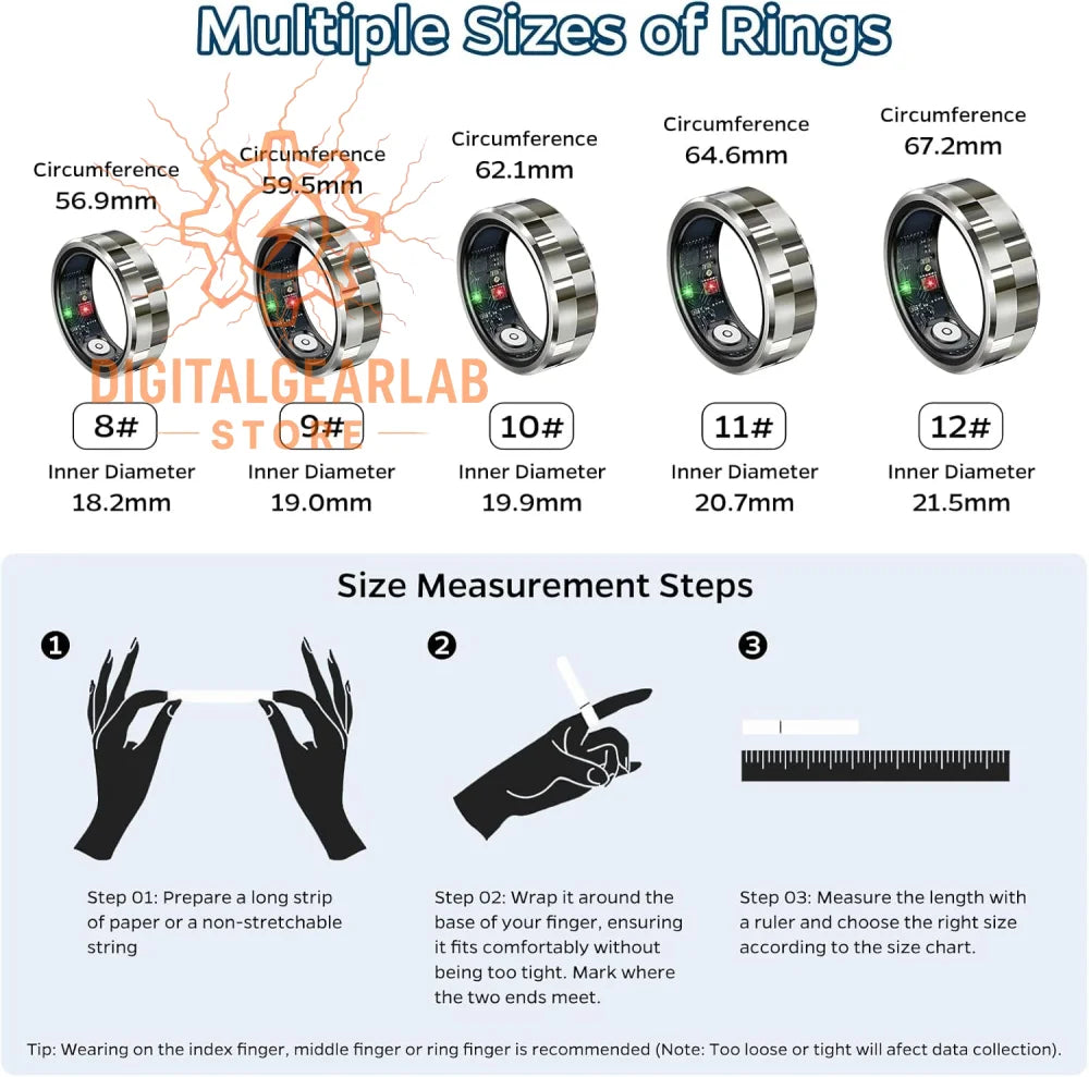 Silver stainless steel rings with black accents and a sleek, modern design.