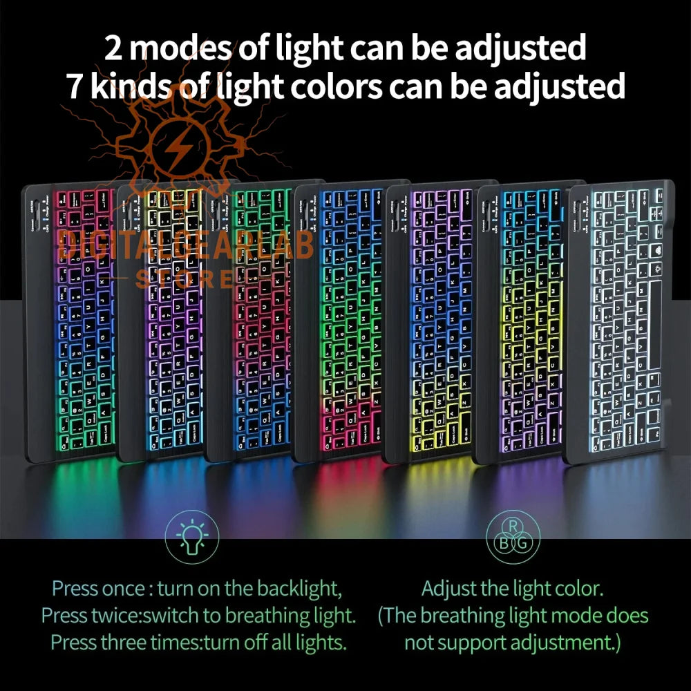 Black and white mechanical keyboard with colorful backlighting, featuring a sleek design.