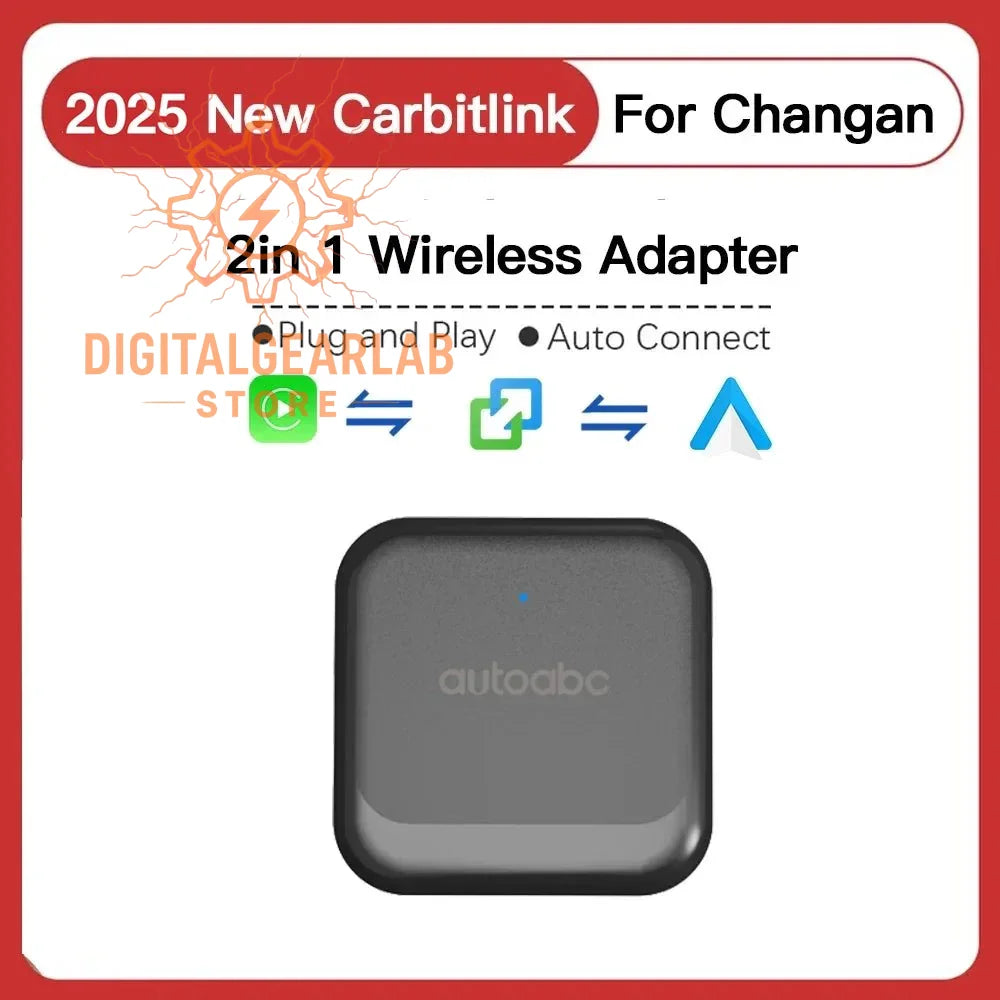 2025 new carbitlink wireless adapter for changan, black square design with blue led indicator.